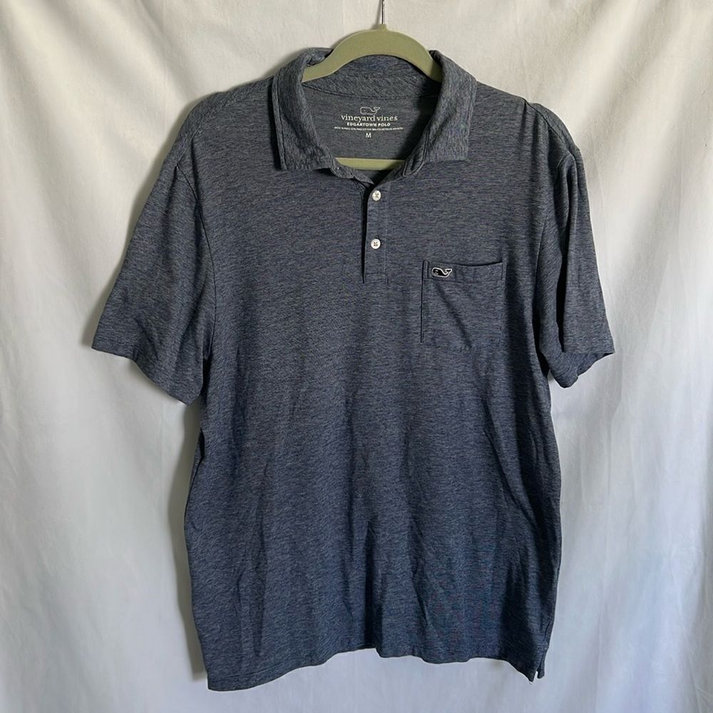 Vineyard Vines Edgartown Polo Heather Blue Size M